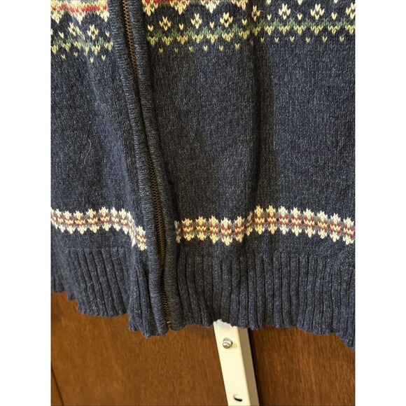 Vintage Heirloom Ramie Sweater Women Large Blue Nordic Full Zip Chunky 80's - Picture 4 of 9